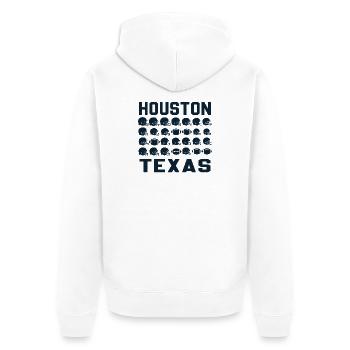 Texas Football Grid mit Helmen - Unisex Premium Bio Zip Hoodie - Weiß - Hinten - Thijin (182cm)