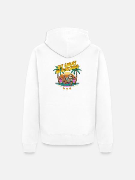 Seit Geburt im Ruhestand Sloth - Unisex Premium Bio Zip Hoodie - Weiß