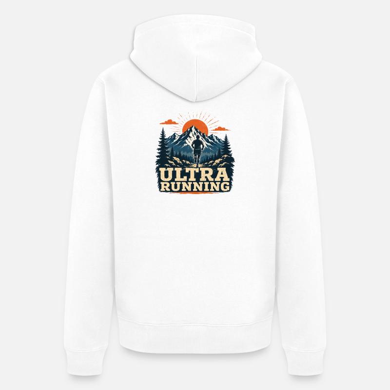 Ultra course à pied - Veste à capuche bio Premium Unisexe - blanc