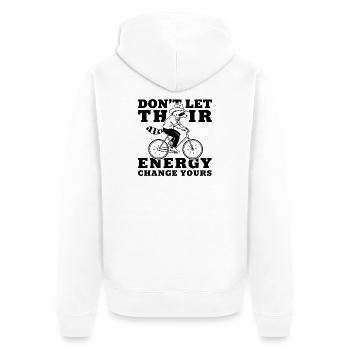 Raccoon Bicycle Saying - Unisex Premium Organic Zip Hoodie - white - Back - Thijin (182cm)