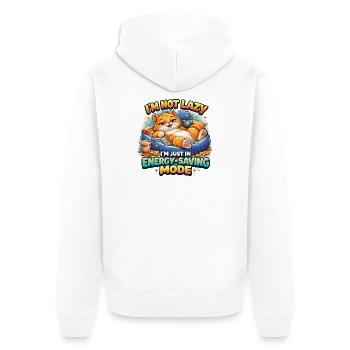 Katzen im Energiesparmodus - Unisex Premium Bio Zip Hoodie - Weiß - Hinten - Thijin (182cm)