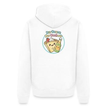 Crêpe et Cidre Kawaii Pur Bonheur - Veste à capuche bio Premium Unisexe - blanc - Dos - Thijin (182cm)