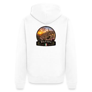 Matera Italie Vacances Vieille ville méditerranéenne - Veste à capuche bio Premium Unisexe - blanc - Dos - Thijin (182cm)