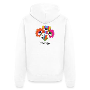 Yeux de pétale kaléidoscope - Veste à capuche bio Premium Unisexe - blanc - Dos - Thijin (182cm)