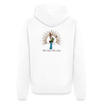 New Dawn New Hope Floral Sunrise - Unisex Premium Organic Zip Hoodie - white - Back - Thijin (182cm)