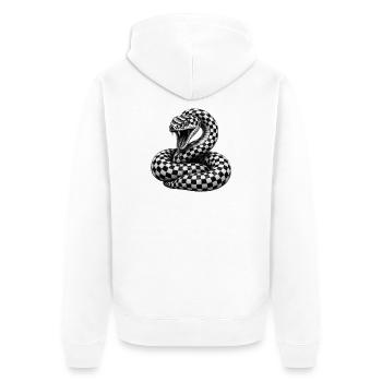 Cobra damier - Veste à capuche bio Premium Unisexe - blanc - Dos - Thijin (182cm)