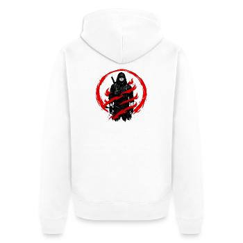 Shadow Fighter in the Red Circle - Unisex Premium Organic Zip Hoodie - white - Back - Thijin (182cm)