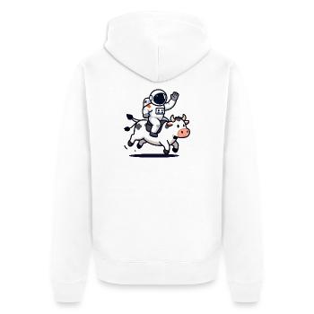 Astronauten-Bullenritt - Unisex Premium Bio Zip Hoodie - Weiß - Hinten - Thijin (182cm)