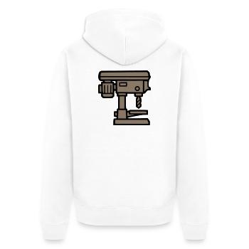 Standbohrmaschine Werkzeug Icon - Unisex Premium Bio Zip Hoodie - Weiß - Hinten - Thijin (182cm)