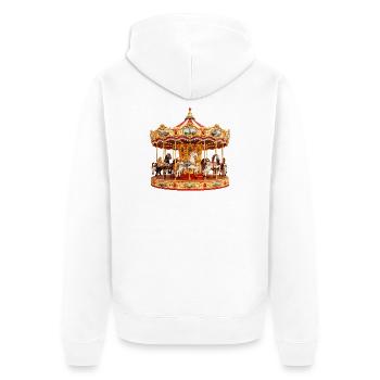 Sumptuous Fairground Carousel - Unisex Premium Organic Zip Hoodie - white - Back - Thijin (182cm)