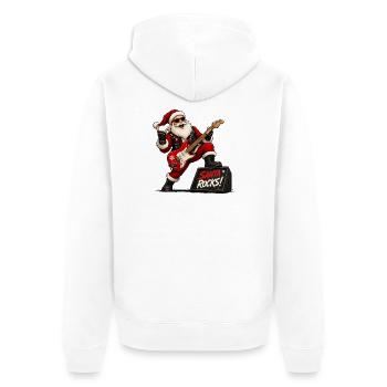 Santa Rocks - Unisex Premium Organic Zip Hoodie - white - Back - Thijin (182cm)