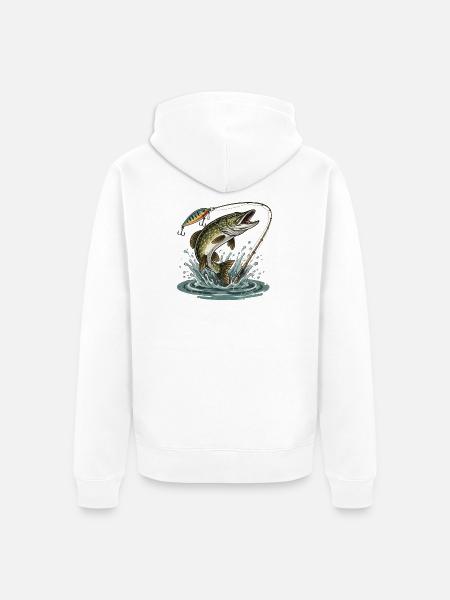 FISHING. WAIT. CATCH. - Unisex Premium Organic Zip Hoodie - white