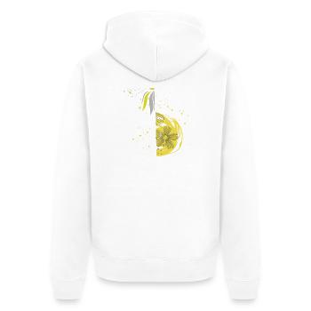 Ornement en spirale florale - Veste à capuche bio Premium Unisexe - blanc - Dos - Thijin (182cm)
