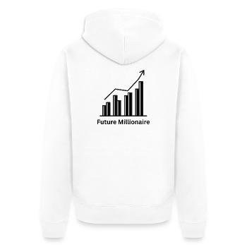 Future Millionaire – Mentalité de conception d’entreprise - Veste à capuche bio Premium Unisexe - blanc - Dos - Thijin (182cm)