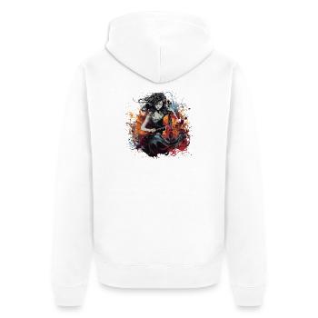  Cellospieler Cellist-Musikerin - Unisex Premium Bio Zip Hoodie - Weiß - Hinten - Thijin (182cm)