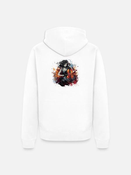 Cellospieler Cellist-Musikerin - Unisex Premium Bio Zip Hoodie - Weiß
