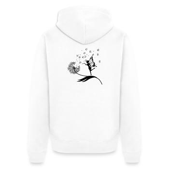 Schmetterlingdesign Pusteblumen Wiese Herzen Feen - Unisex Premium Bio Zip Hoodie - Weiß - Hinten - Thijin (182cm)