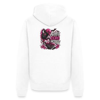 Kaffee Totenkopf Pink Gothic - Unisex Premium Bio Zip Hoodie - Weiß - Hinten - Thijin (182cm)