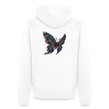 Orangefarbener Schmetterling der amerikanischen Ur - Unisex Premium Bio Zip Hoodie - Weiß - Hinten - Thijin (182cm)
