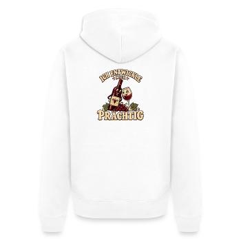 Ich entwickle mich prächtig Wein Retro Design - Unisex Premium Bio Zip Hoodie - Weiß - Hinten - Thijin (182cm)