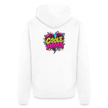 Coole Mama Neonherz Leoparden - Unisex Premium Bio Zip Hoodie - Weiß - Hinten - Thijin (182cm)