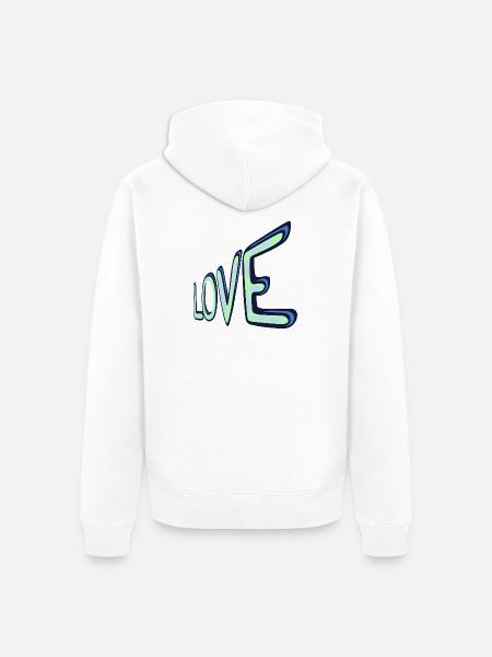 Liebes Neon Schriftzug - Unisex Premium Bio Zip Hoodie - Weiß