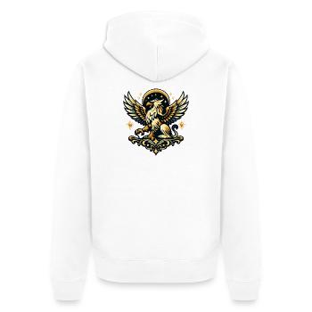Phönix im Sternenkranz - Unisex Premium Bio Zip Hoodie - Weiß - Hinten - Thijin (182cm)