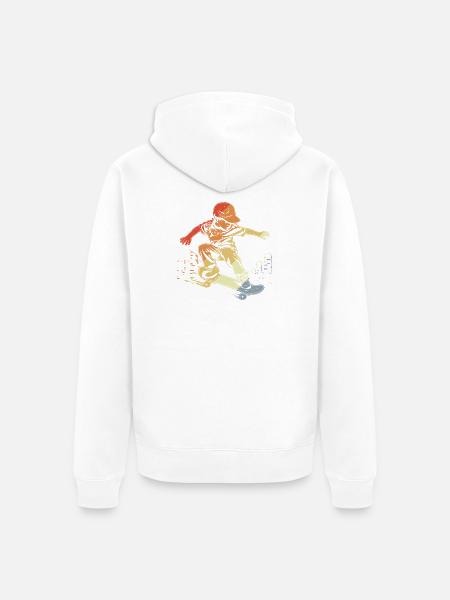 Skateboard Kind Retro - Unisex Premium Bio Zip Hoodie - Weiß
