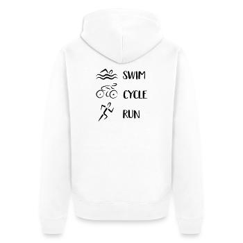 Triathlon - Veste à capuche bio Premium Unisexe - blanc - Dos - Thijin (182cm)