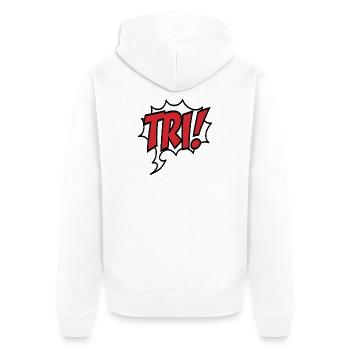 triathlon - Unisex Premium Organic Zip Hoodie - white - Back - Thijin (182cm)