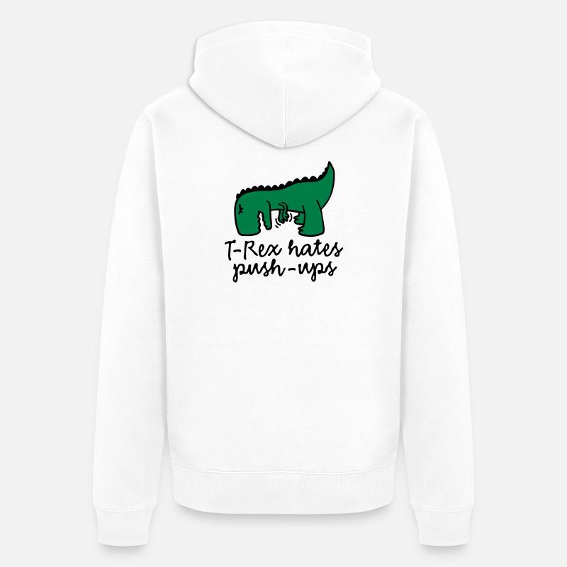 T-Rex déteste push-ups - Veste à capuche bio Premium Unisexe - blanc
