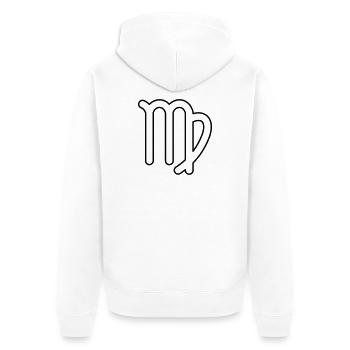 Jungfrau Sternzeichen Sternbild Tierkreiszeichen - Unisex Premium Bio Zip Hoodie - Weiß - Hinten - Thijin (182cm)