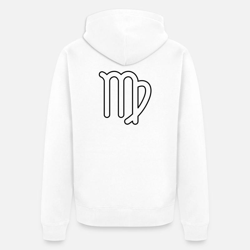Jungfrau Sternzeichen Sternbild Tierkreiszeichen - Unisex Premium Bio Zip Hoodie - Weiß