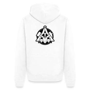 Manteau des bras Maurer - vecteur - Veste à capuche bio Premium Unisexe - blanc - Dos - Thijin (182cm)