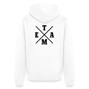 Team Cross - Unisex Premium Organic Zip Hoodie - white - Back - Thijin (182cm)