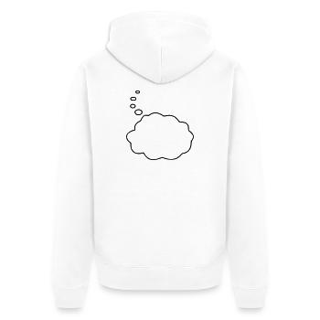Speech Bubble / Thought Bubble - Unisex Premium Organic Zip Hoodie - white - Back - Thijin (182cm)