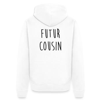 Onkel / Tante / Vetter / Cousin / Kusine - Unisex Premium Bio Zip Hoodie - Weiß - Hinten - Thijin (182cm)