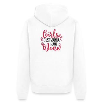 Girls just wanna have wine - Veste à capuche bio Premium Unisexe - blanc - Dos - Thijin (182cm)