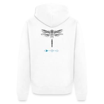 Ailes liberté silence libellule bug mouche femme - Veste à capuche bio Premium Unisexe - blanc - Dos - Thijin (182cm)