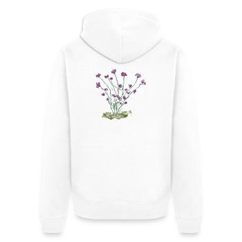 Florale Wildblumenzeichnung - Unisex Premium Bio Zip Hoodie - Weiß - Hinten - Thijin (182cm)