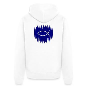Jésus poisson Ichthys poisson poisson poisson - Veste à capuche bio Premium Unisexe - blanc - Dos - Thijin (182cm)