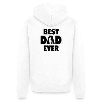 Best Dad Ever - Unisex Premium Organic Zip Hoodie - white - Back - Thijin (182cm)