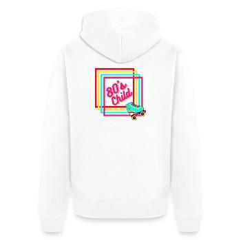 80's Child - Retro Birthday - Unisex Premium Bio Zip Hoodie - Weiß - Hinten - Thijin (182cm)