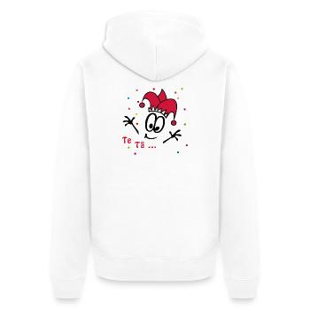 Fasching, Karneval, Konfetti - Unisex Premium Bio Zip Hoodie - Weiß - Hinten - Thijin (182cm)
