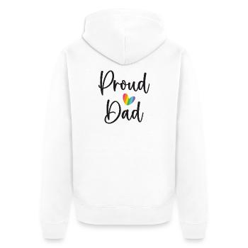 Stolzer Papa - Unisex Premium Bio Zip Hoodie - Weiß - Hinten - Thijin (182cm)