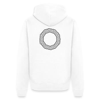 Triquetra Dekorativer Wikingerkreis - Unisex Premium Bio Zip Hoodie - Weiß - Hinten - Thijin (182cm)