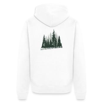 Schwarzwaldbub - Unisex Premium Bio Zip Hoodie - Weiß - Hinten - Thijin (182cm)