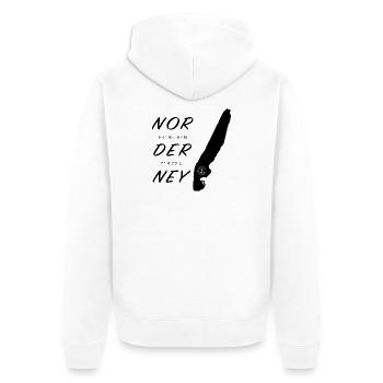 Norderney - Unisex Premium Bio Zip Hoodie - Weiß - Hinten - Thijin (182cm)