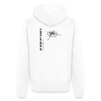 Koordinaten Stuttgart - Unisex Premium Bio Zip Hoodie - Weiß - Hinten - Thijin (182cm)