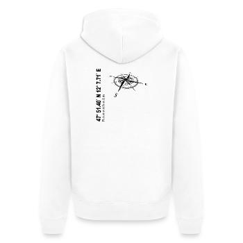 Koordinaten Rosenheim - Unisex Premium Bio Zip Hoodie - Weiß - Hinten - Thijin (182cm)
